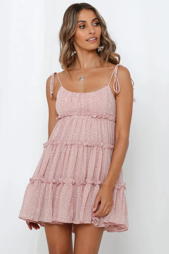 Flirty Tiered Mini Dress with Adjustable Tie Straps