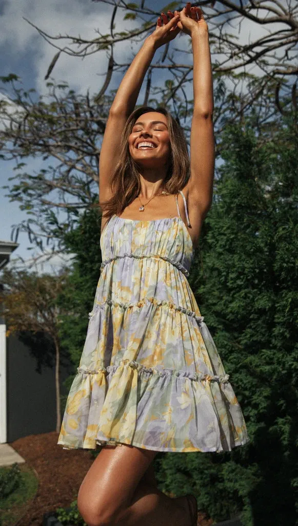 Flirty Tiered Mini Dress with Adjustable Tie Straps