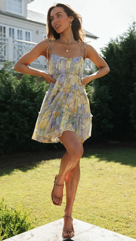 Flirty Tiered Mini Dress with Adjustable Tie Straps