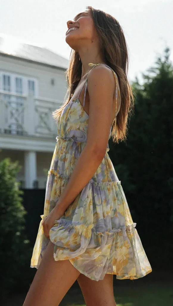 Flirty Tiered Mini Dress with Adjustable Tie Straps