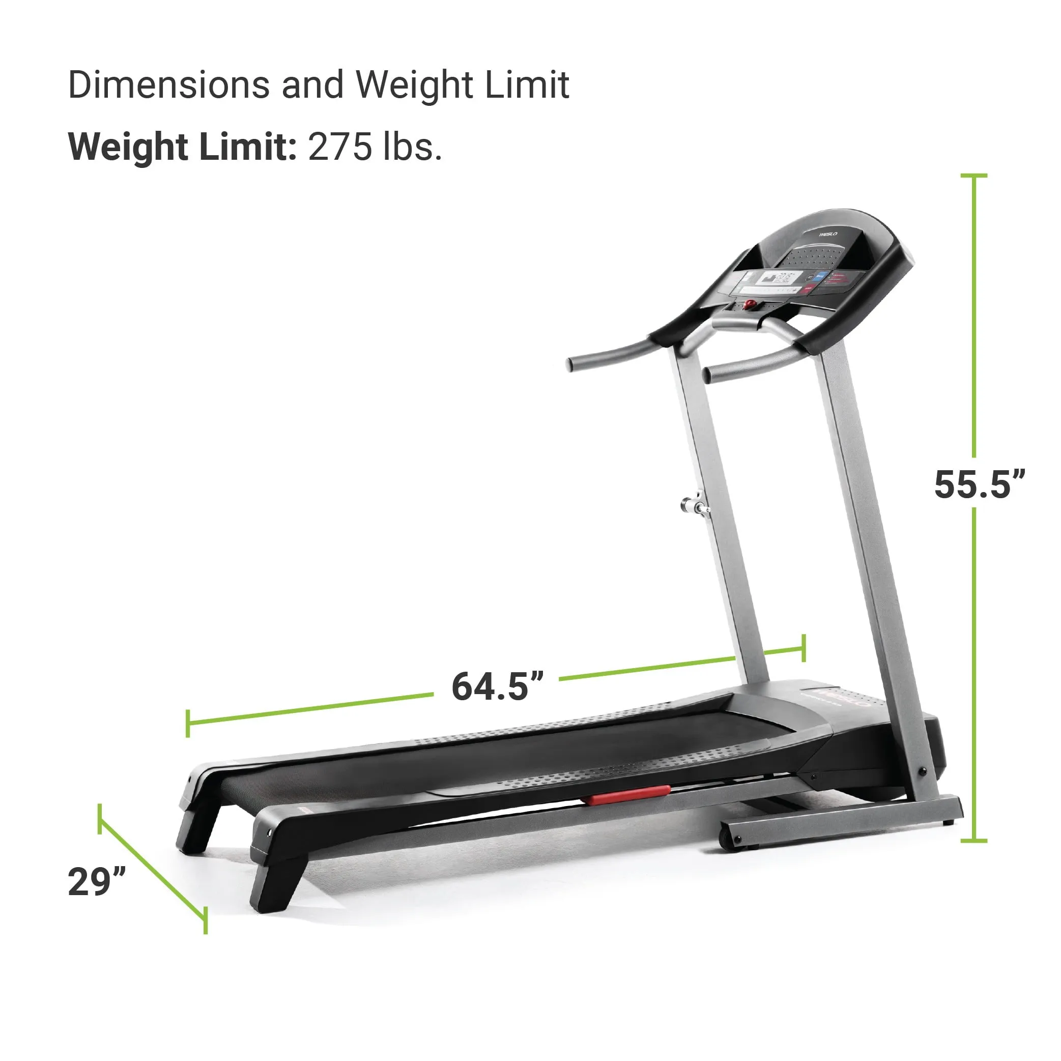 Folding Treadmill, iFit Compatible with Manually Adjustable Incline
