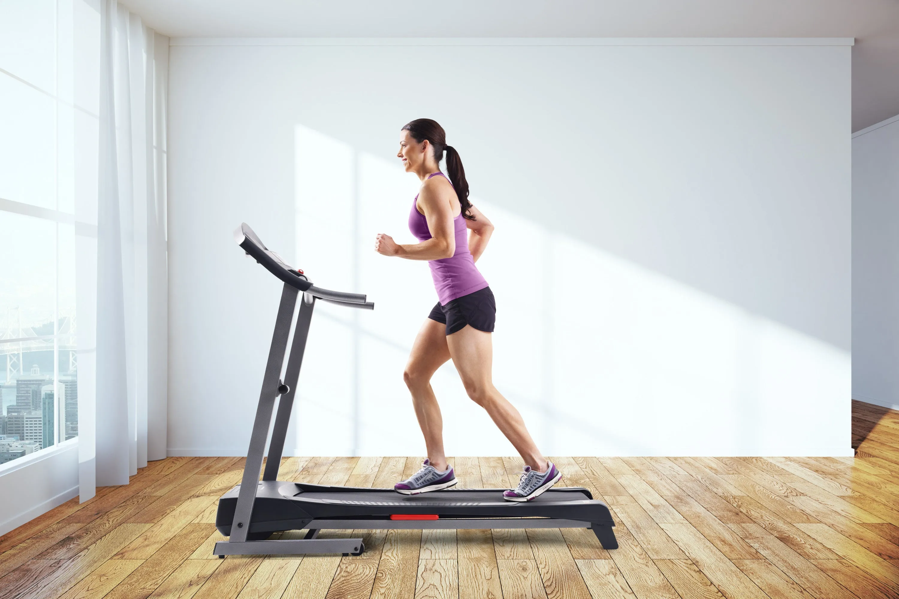 Folding Treadmill, iFit Compatible with Manually Adjustable Incline