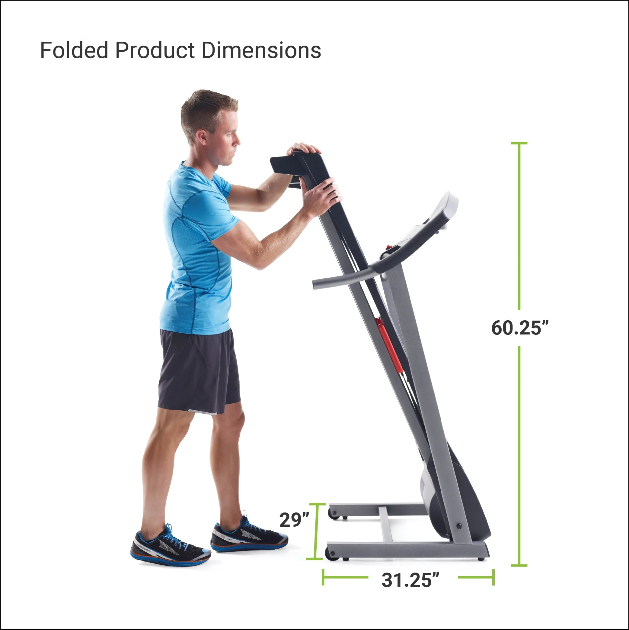 Folding Treadmill, iFit Compatible with Manually Adjustable Incline