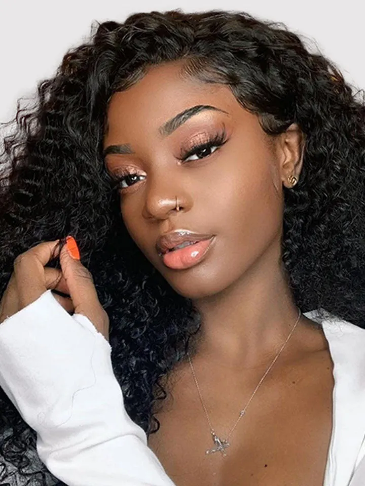 Fully Air Wig Breathable Undetectable 13x4 Lace Front Afro Curly Wig Glueless Wig