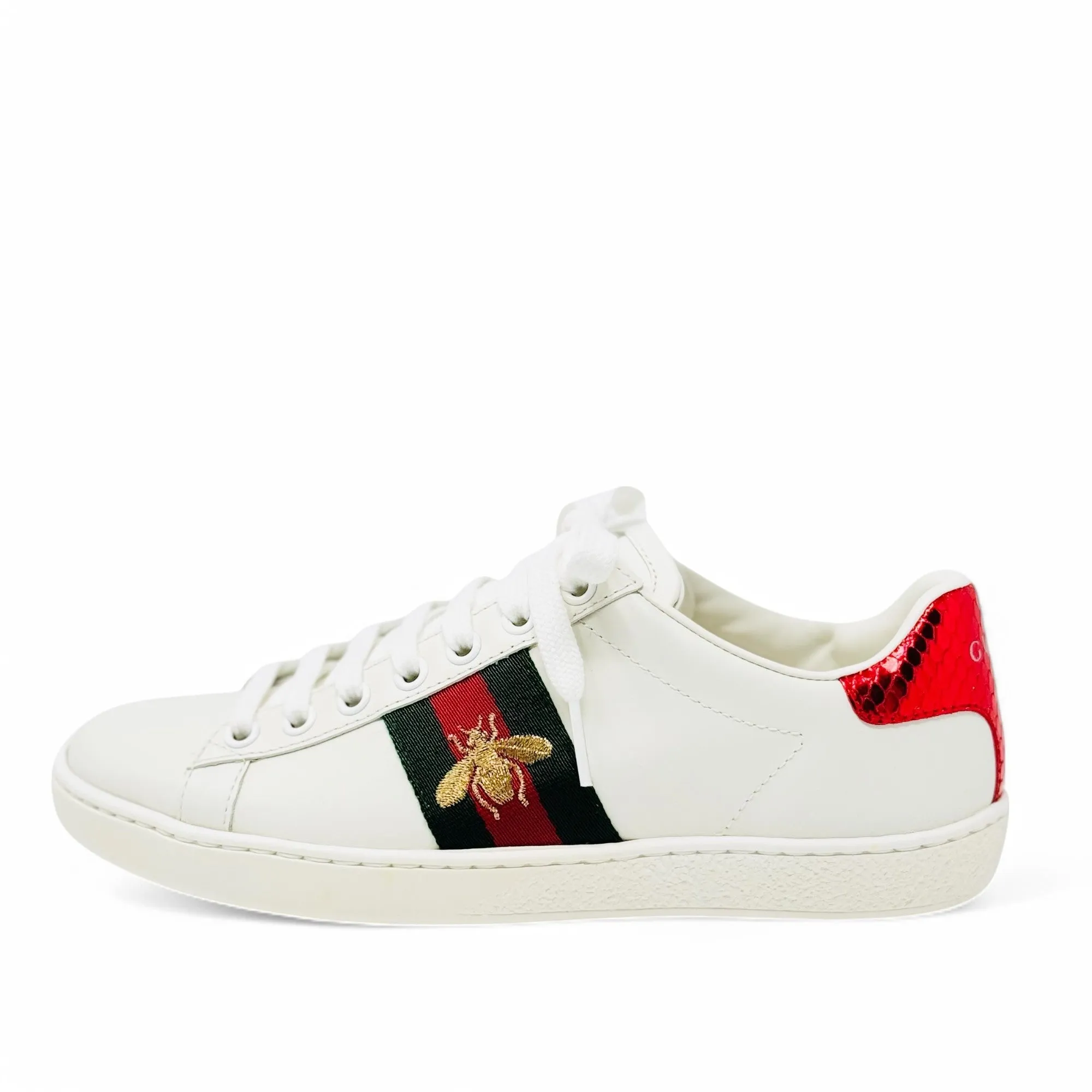 Gucci White Ace Sneakers 34.5