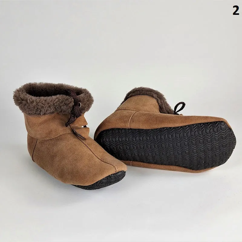 Handmade suede & hide house shoes - soft & warm house slippers