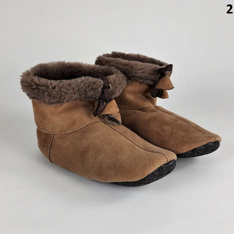 Handmade suede & hide house shoes - soft & warm house slippers