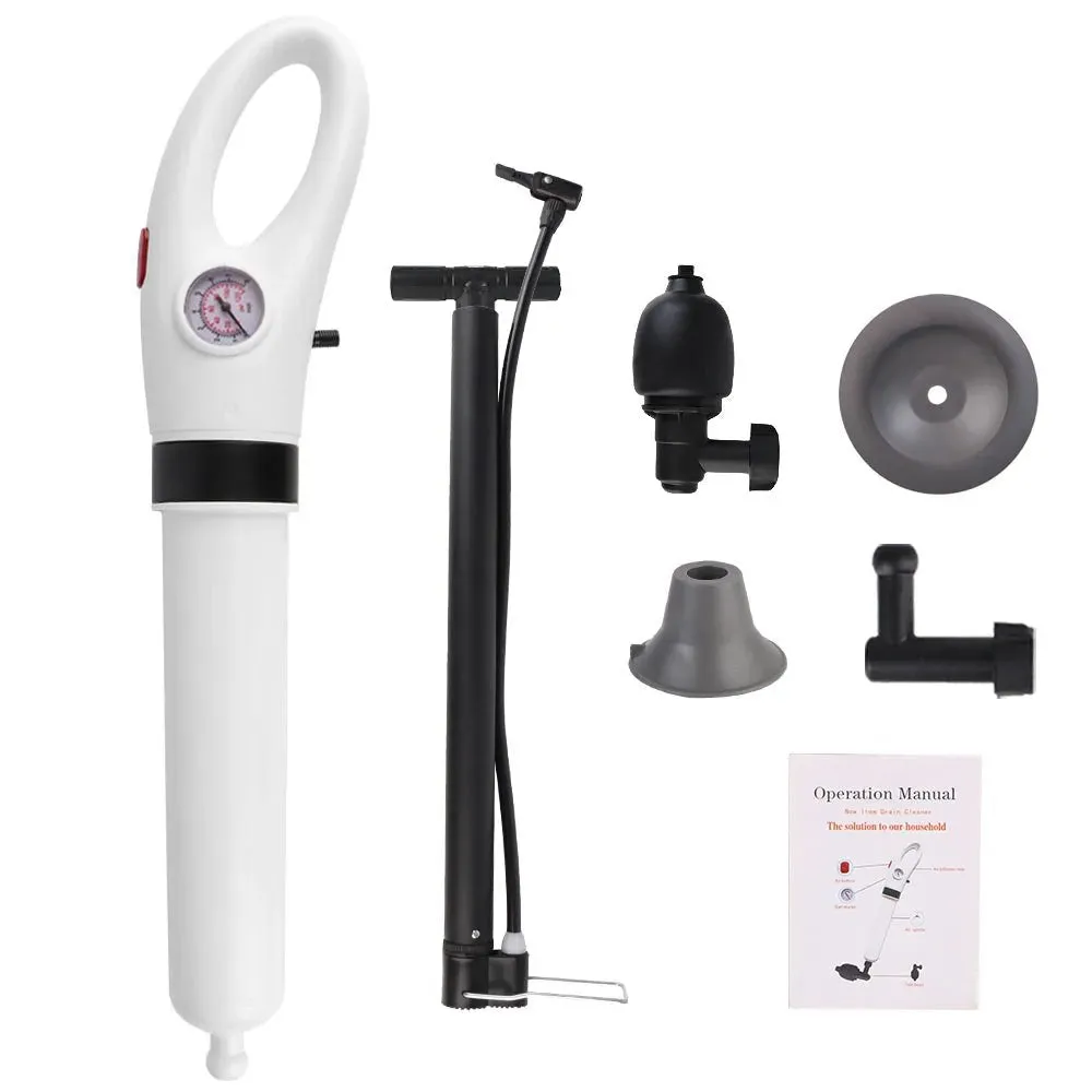 High Pressure Toilet Plunger Eco-Friendly Sewer Pipe Unblocker Air Drain Blaster Clog Remover Hydro Blast Drainage Tool