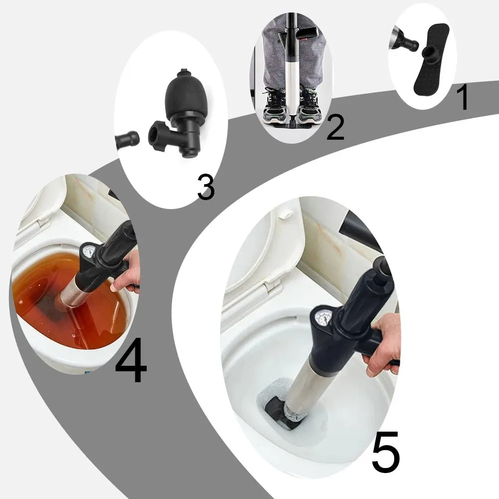 High Pressure Toilet Plunger Eco-Friendly Sewer Pipe Unblocker Air Drain Blaster Clog Remover Hydro Blast Drainage Tool
