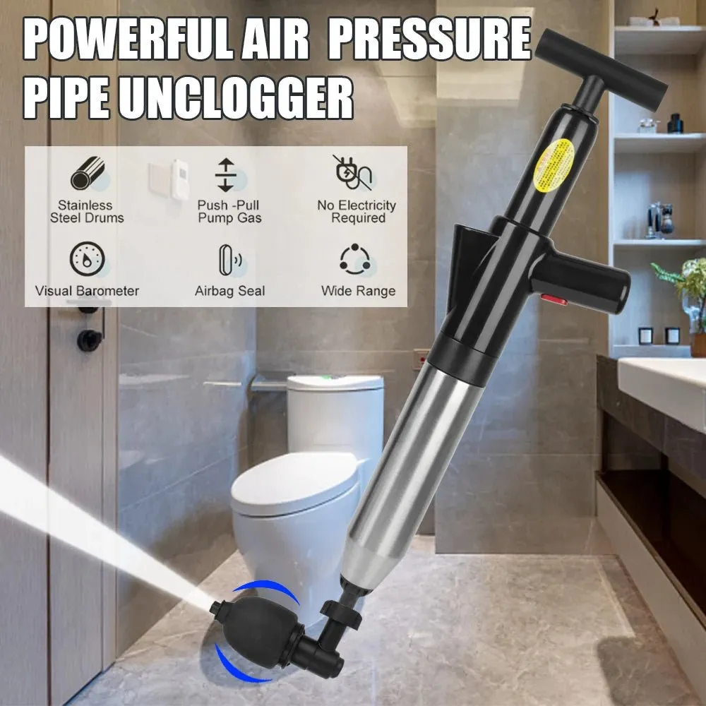 High Pressure Toilet Plunger Eco-Friendly Sewer Pipe Unblocker Air Drain Blaster Clog Remover Hydro Blast Drainage Tool