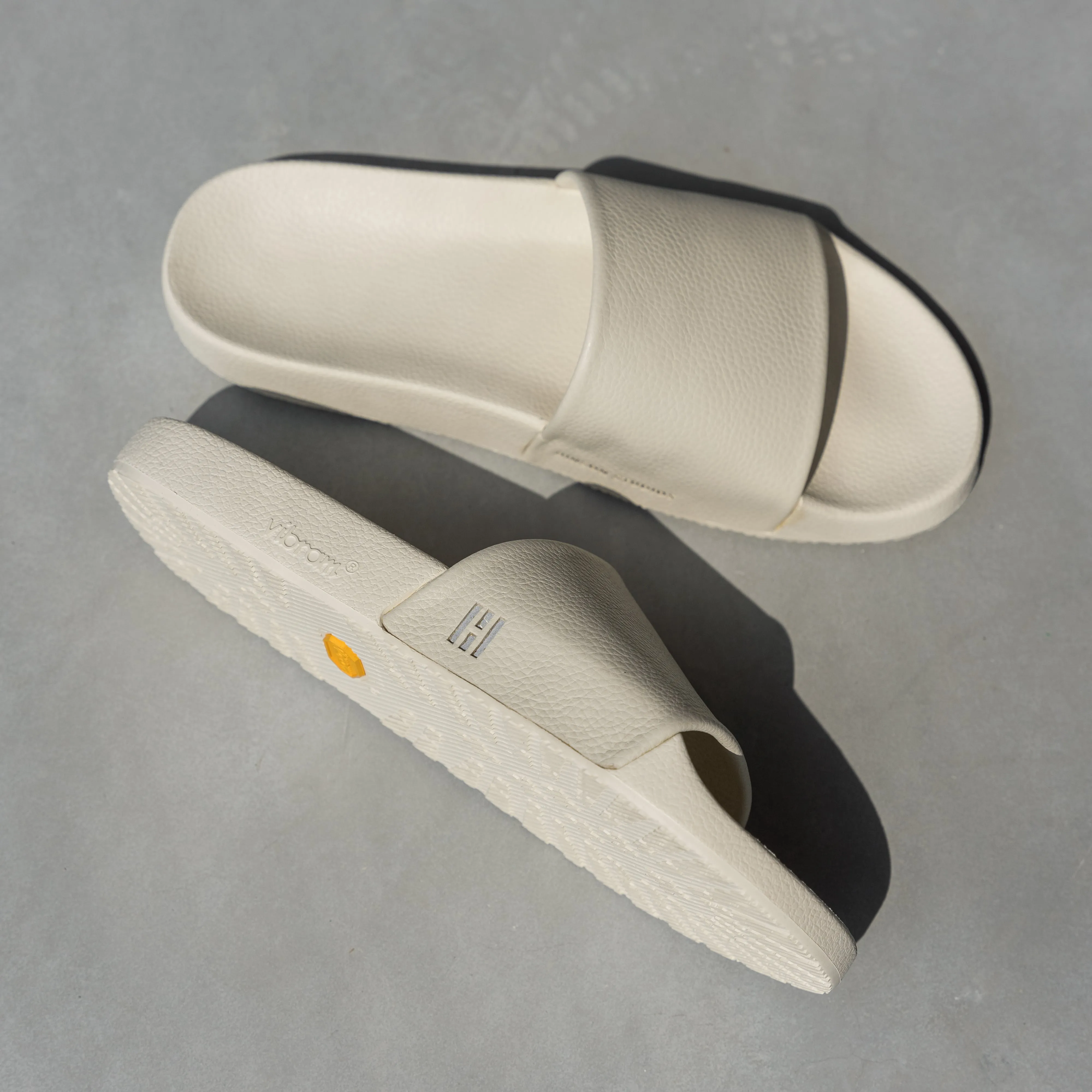 Hinson LUXURY GRIP SLIDE Off White Leather Milled