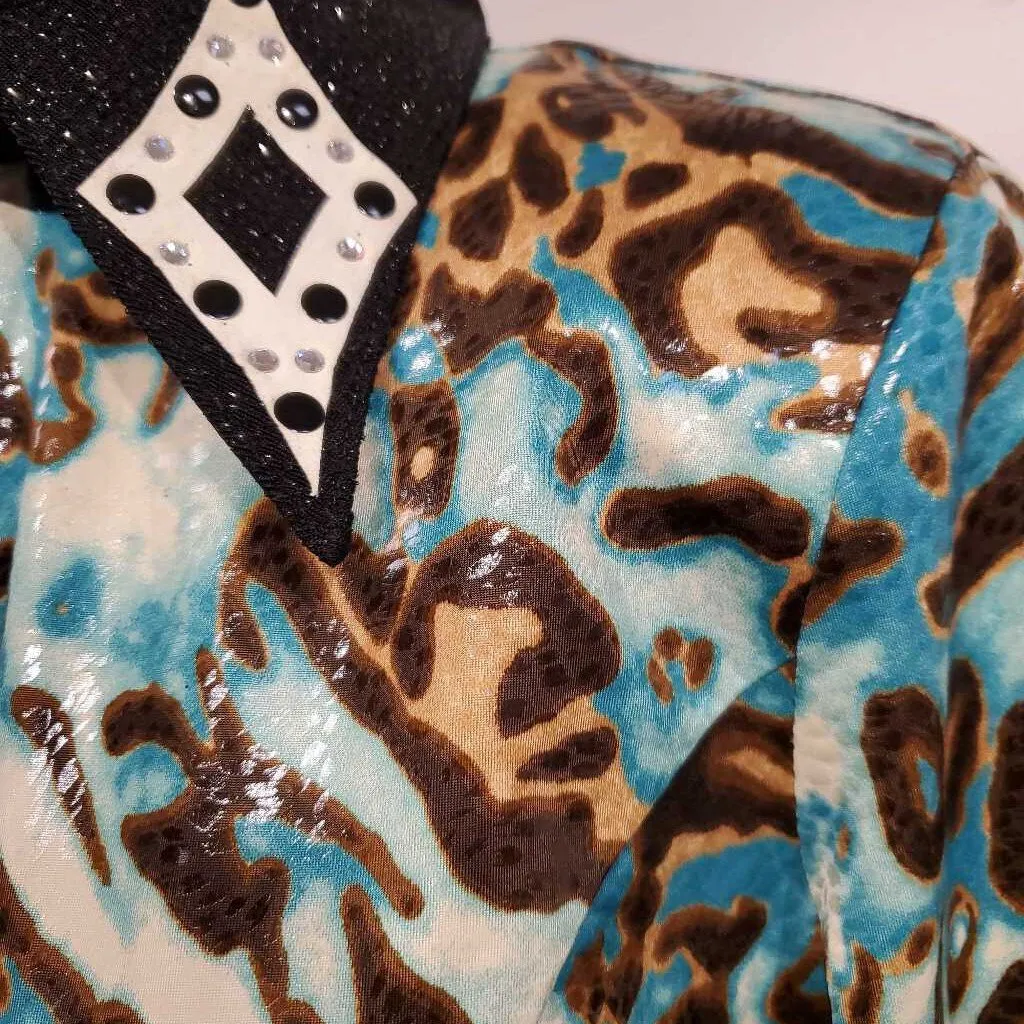 Hobby Horse Aqua Black Leopard Print