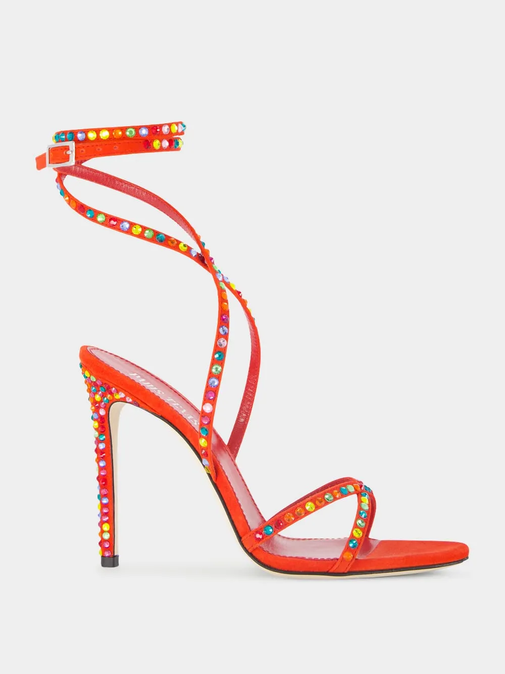 Holly Zoe Orange 105mm Leather Sandals