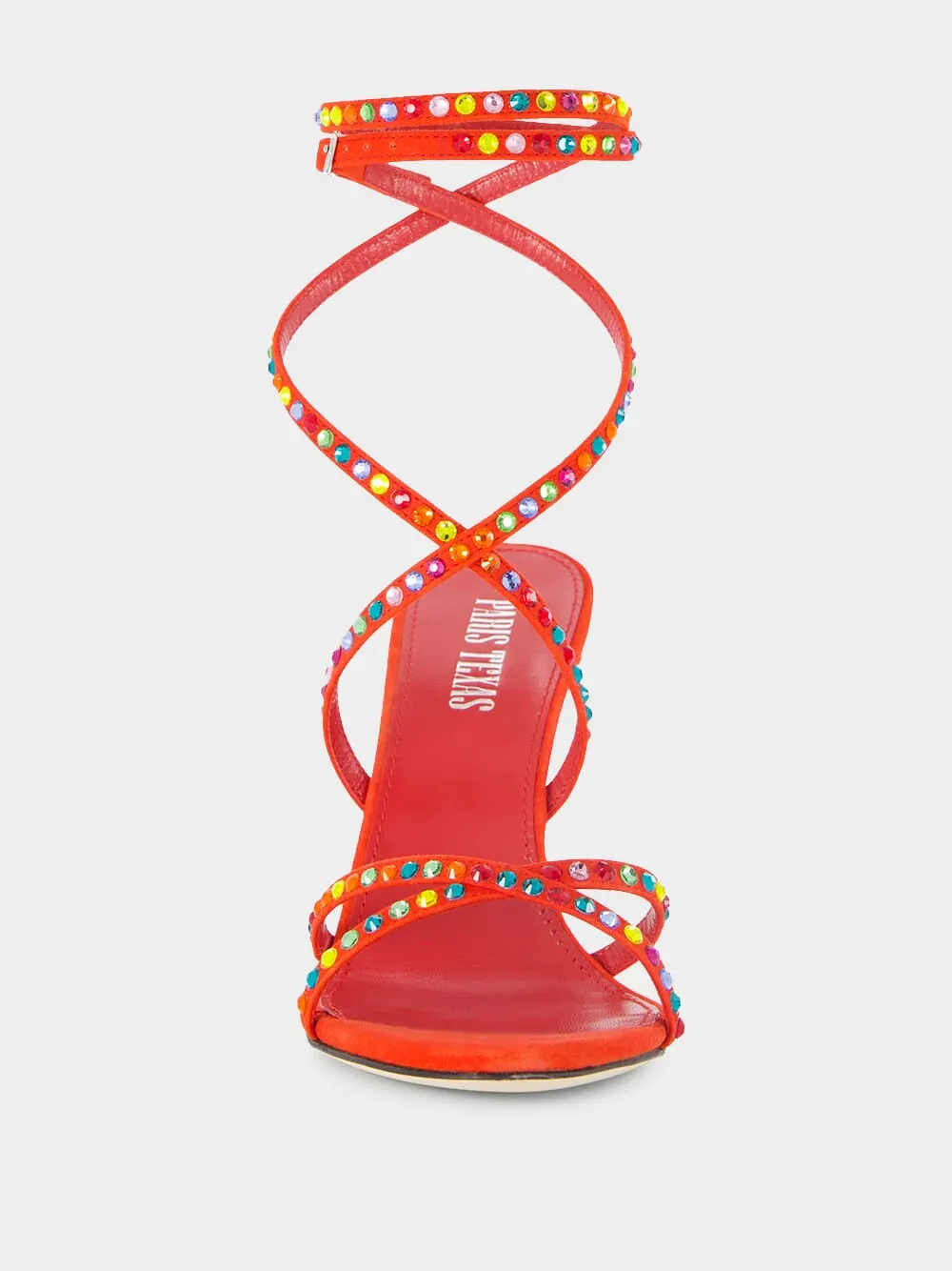 Holly Zoe Orange 105mm Leather Sandals