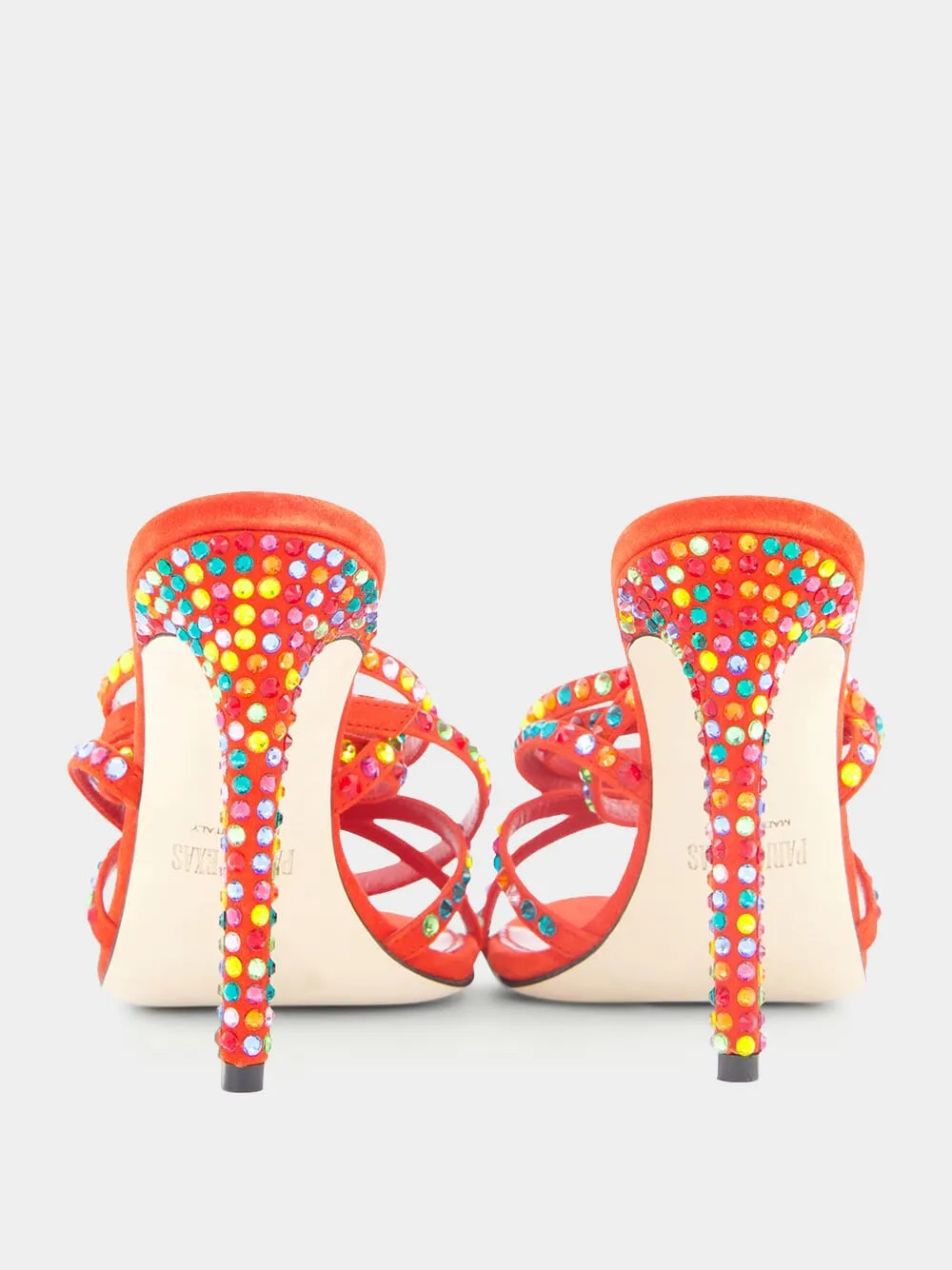 Holly Zoe Orange 105mm Leather Sandals