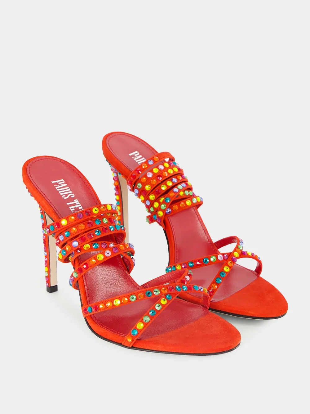 Holly Zoe Orange 105mm Leather Sandals