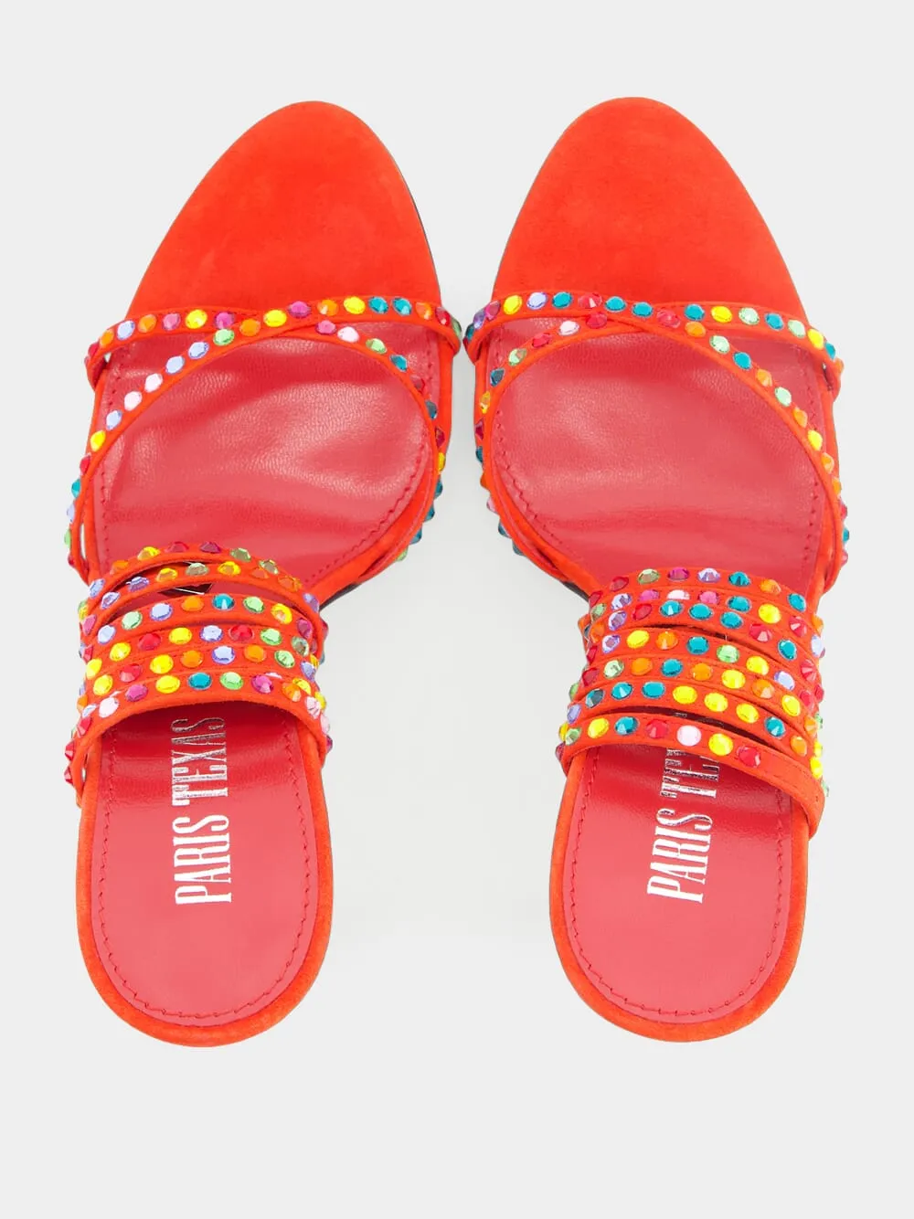 Holly Zoe Orange 105mm Leather Sandals