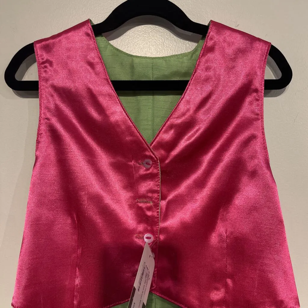 Hot Pink and Green Reversible Vest