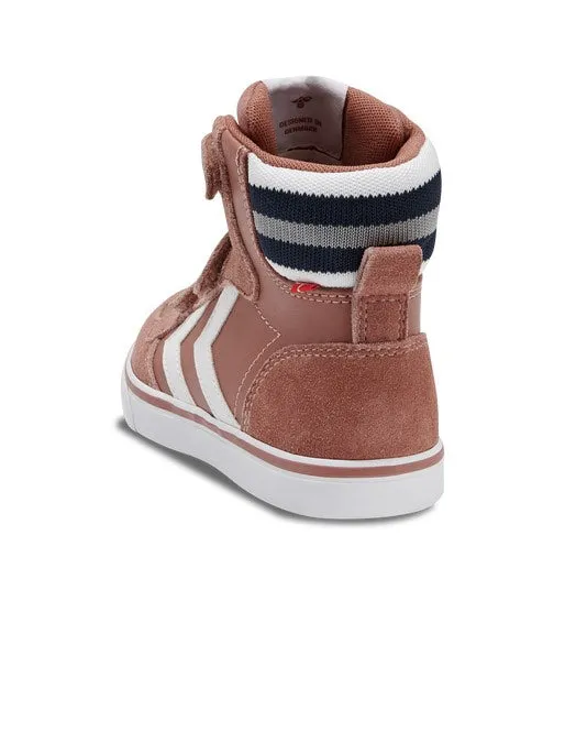Hummel Stadil Pro Junior Cedar Wood Leather and Suede Trainers