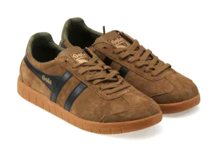 Hurricane Mens Light Brown Black Suede Classic Trainers