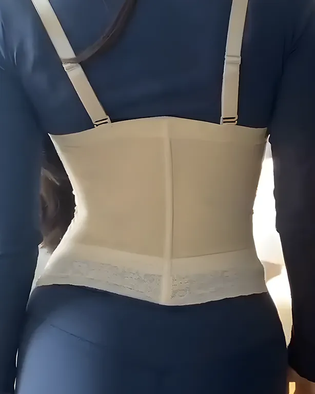 Lace Hook Eye Waist Trainer with Straps