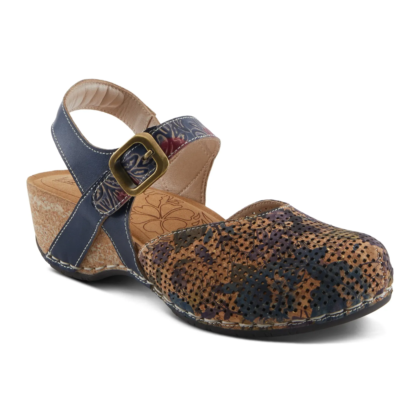 L'Artiste Koraline Wedge Sandal (Women) - Navy Multi