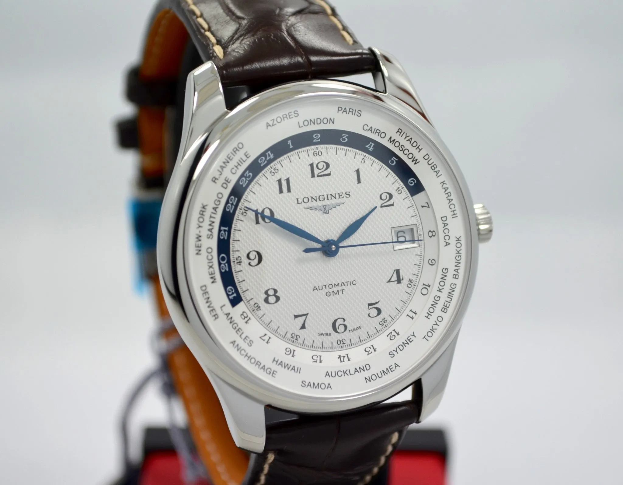 Longines Master Automatic GMT L2.802.4.70.3 Steel Leather Mens Watch