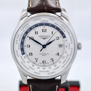 Longines Master Automatic GMT L2.802.4.70.3 Steel Leather Mens Watch