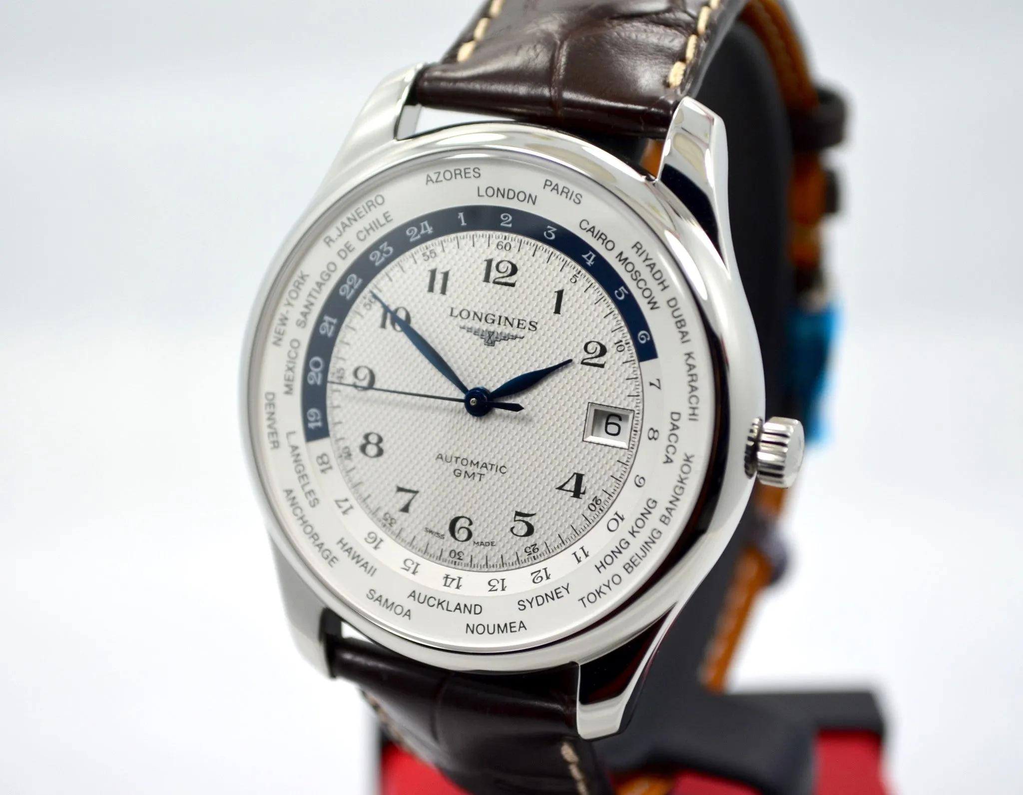 Longines Master Automatic GMT L2.802.4.70.3 Steel Leather Mens Watch