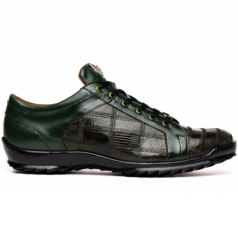 Marco Di Milano Bari in Green Lizard Sneakers