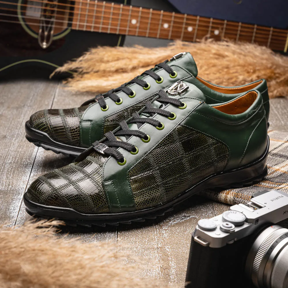Marco Di Milano Bari in Green Lizard Sneakers