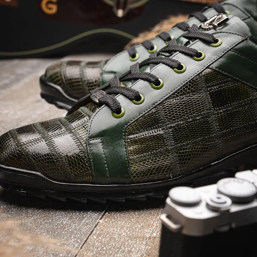 Marco Di Milano Bari in Green Lizard Sneakers