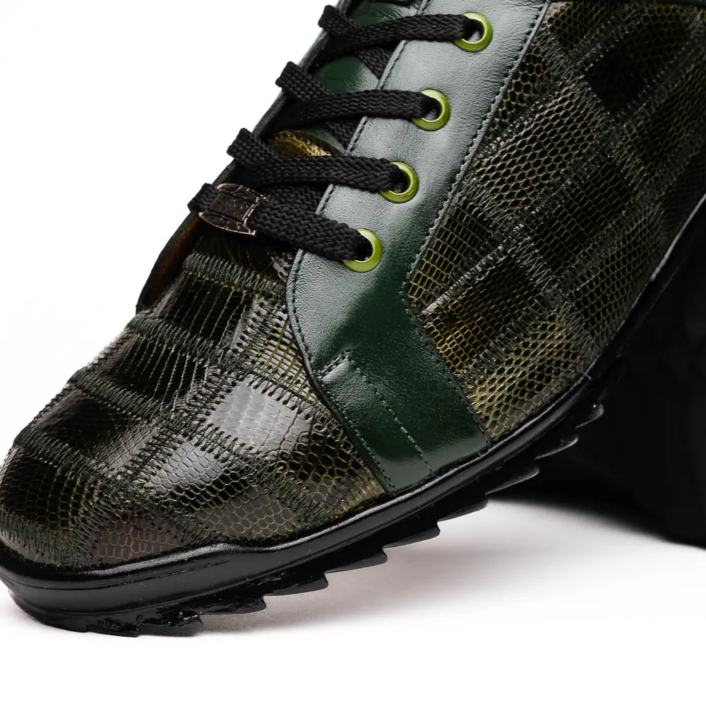 Marco Di Milano Bari in Green Lizard Sneakers