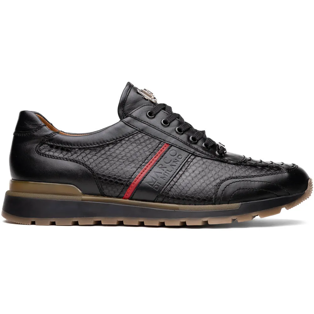 Marco Di Milano Brescia in Black Python & Calfskin Sneakers