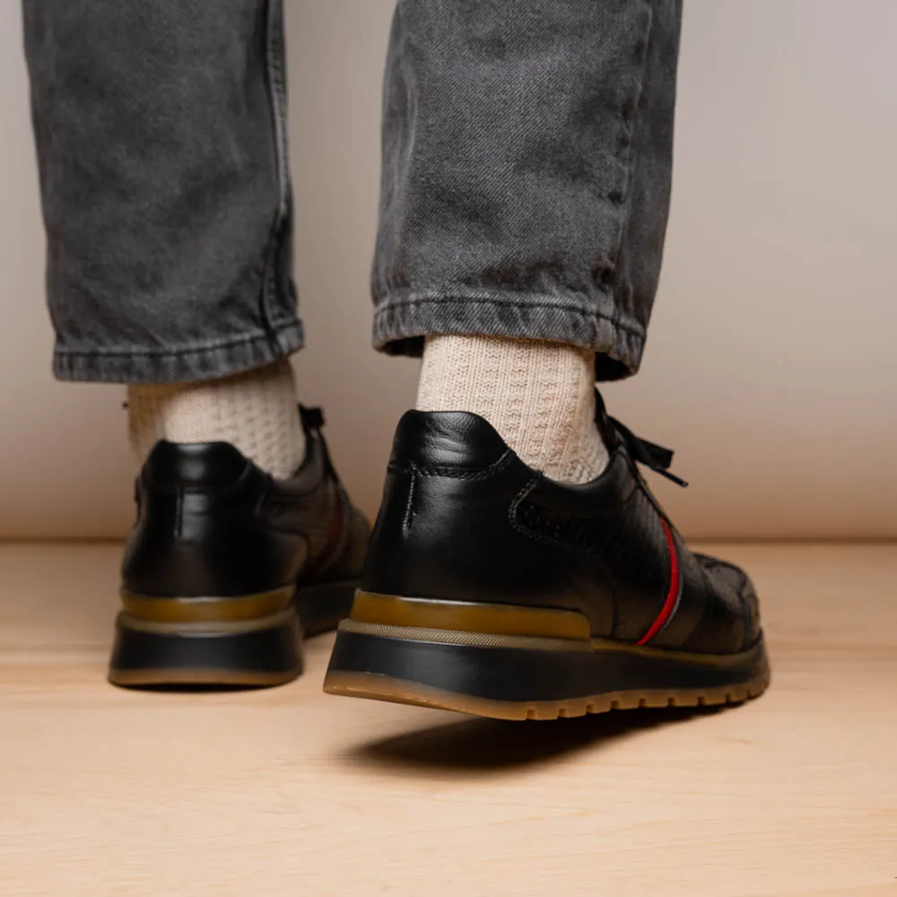 Marco Di Milano Brescia in Black Python & Calfskin Sneakers