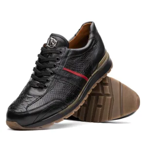 Marco Di Milano Brescia in Black Python & Calfskin Sneakers