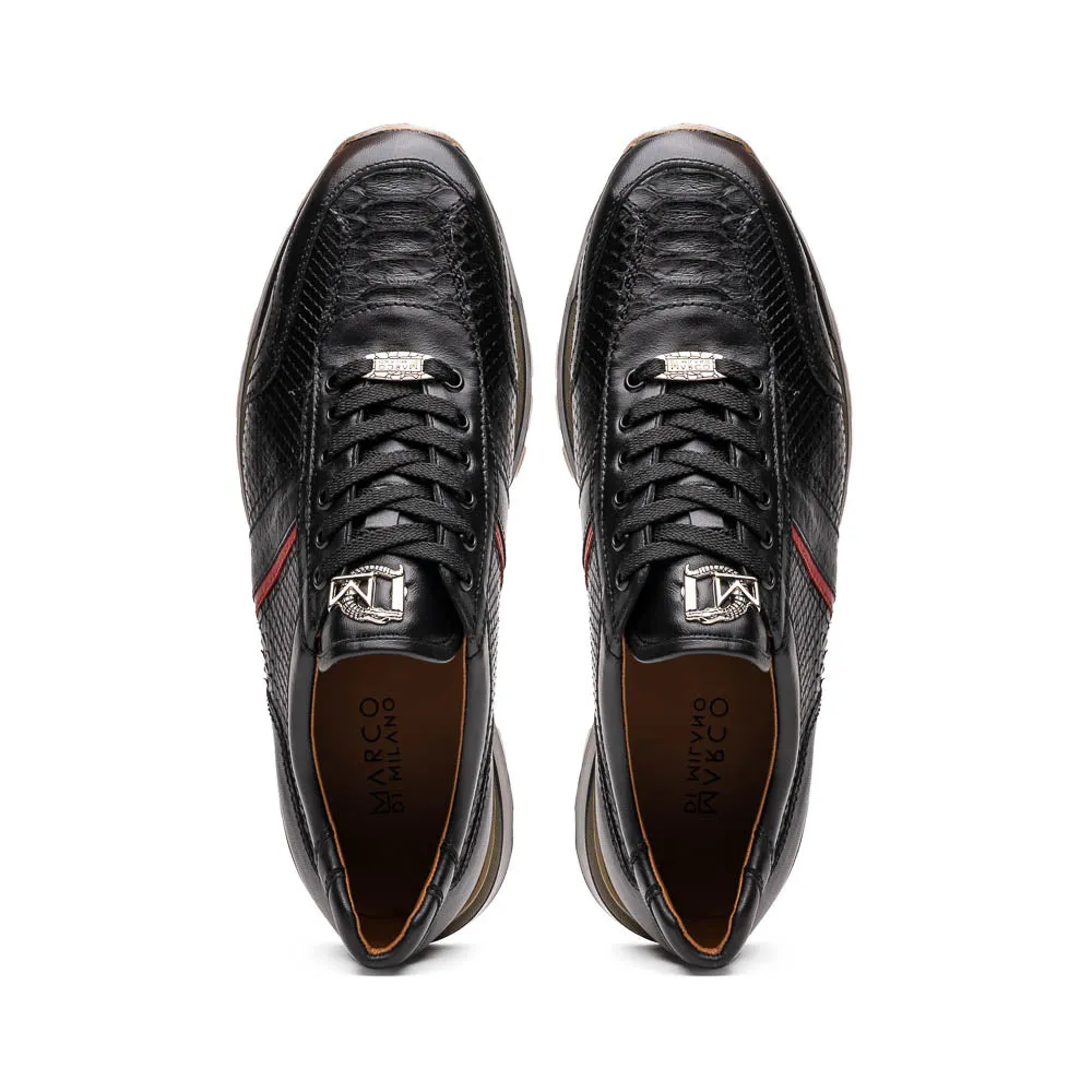 Marco Di Milano Brescia in Black Python & Calfskin Sneakers