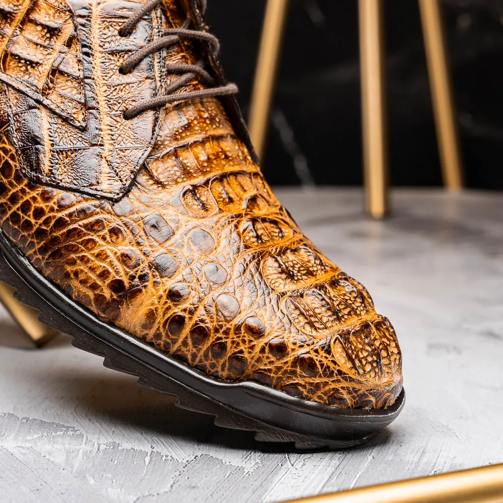 Marco Di Milano Kratos Orix Rustic Caiman Crocodile Sneakers
