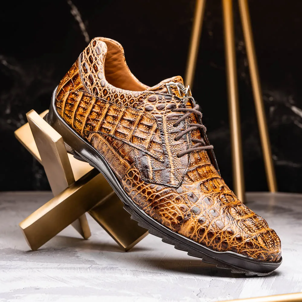 Marco Di Milano Kratos Orix Rustic Caiman Crocodile Sneakers