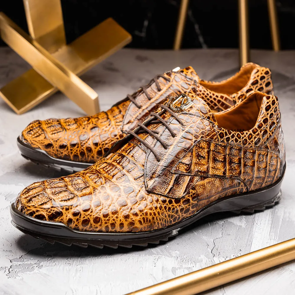 Marco Di Milano Kratos Orix Rustic Caiman Crocodile Sneakers