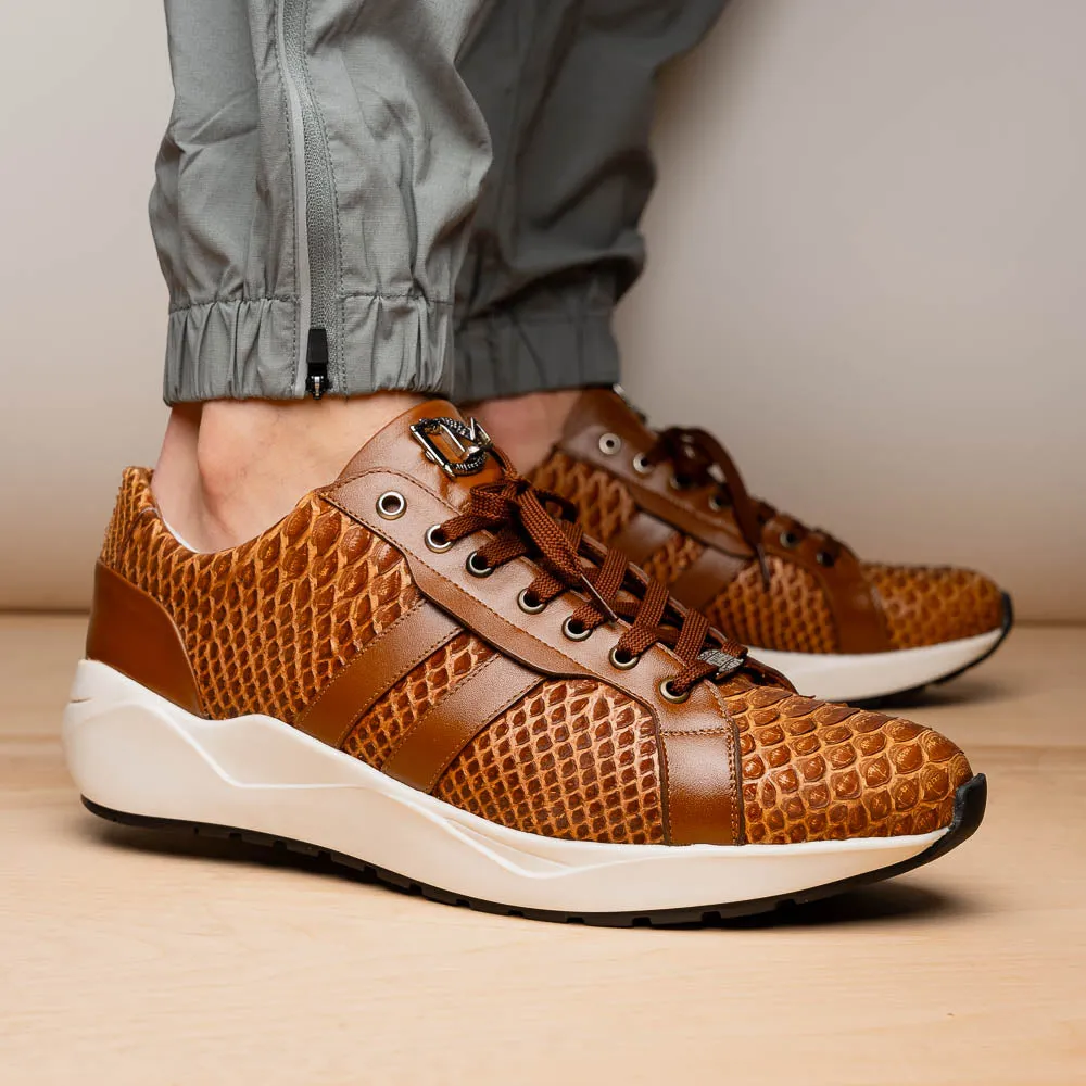 Marco Di Milano Verona in Honey Python Calfskin Sneakers