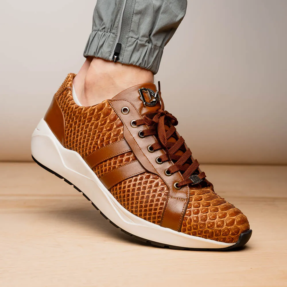 Marco Di Milano Verona in Honey Python Calfskin Sneakers