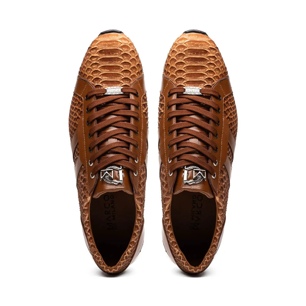 Marco Di Milano Verona in Honey Python Calfskin Sneakers