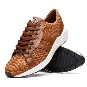 Marco Di Milano Verona in Honey Python Calfskin Sneakers