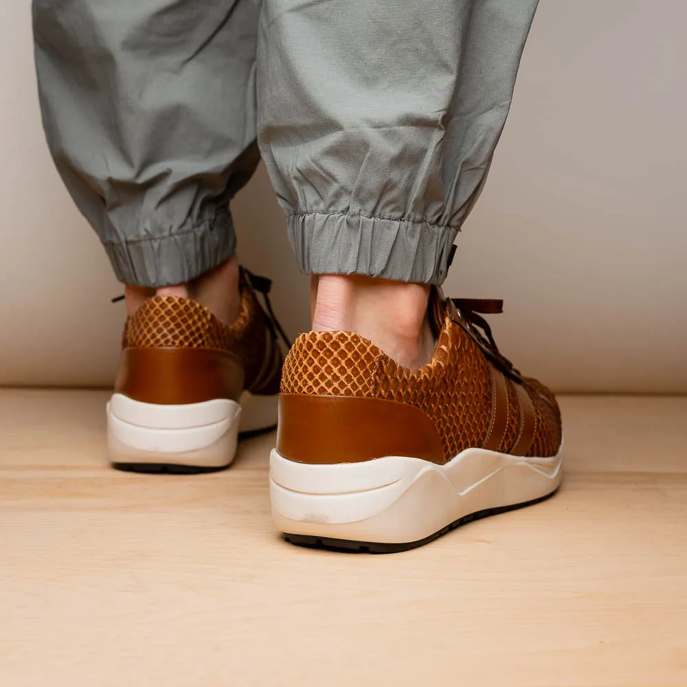 Marco Di Milano Verona in Honey Python Calfskin Sneakers