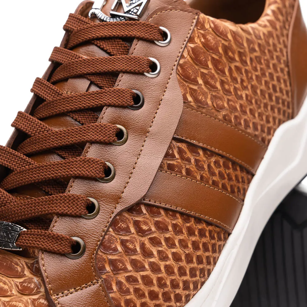 Marco Di Milano Verona in Honey Python Calfskin Sneakers