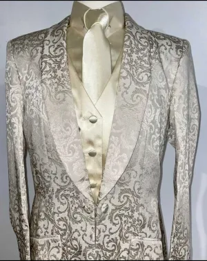 Marsha De Arriaga Cream Brocade Daycoat
