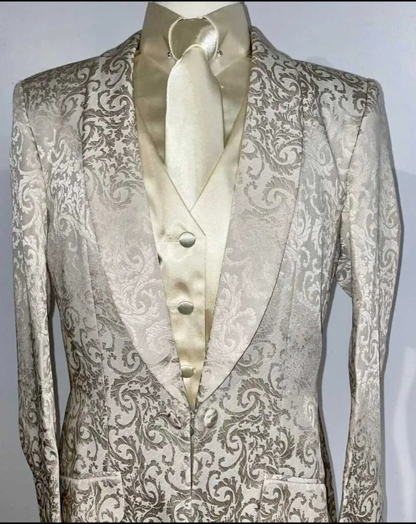 Marsha De Arriaga Cream Brocade Daycoat