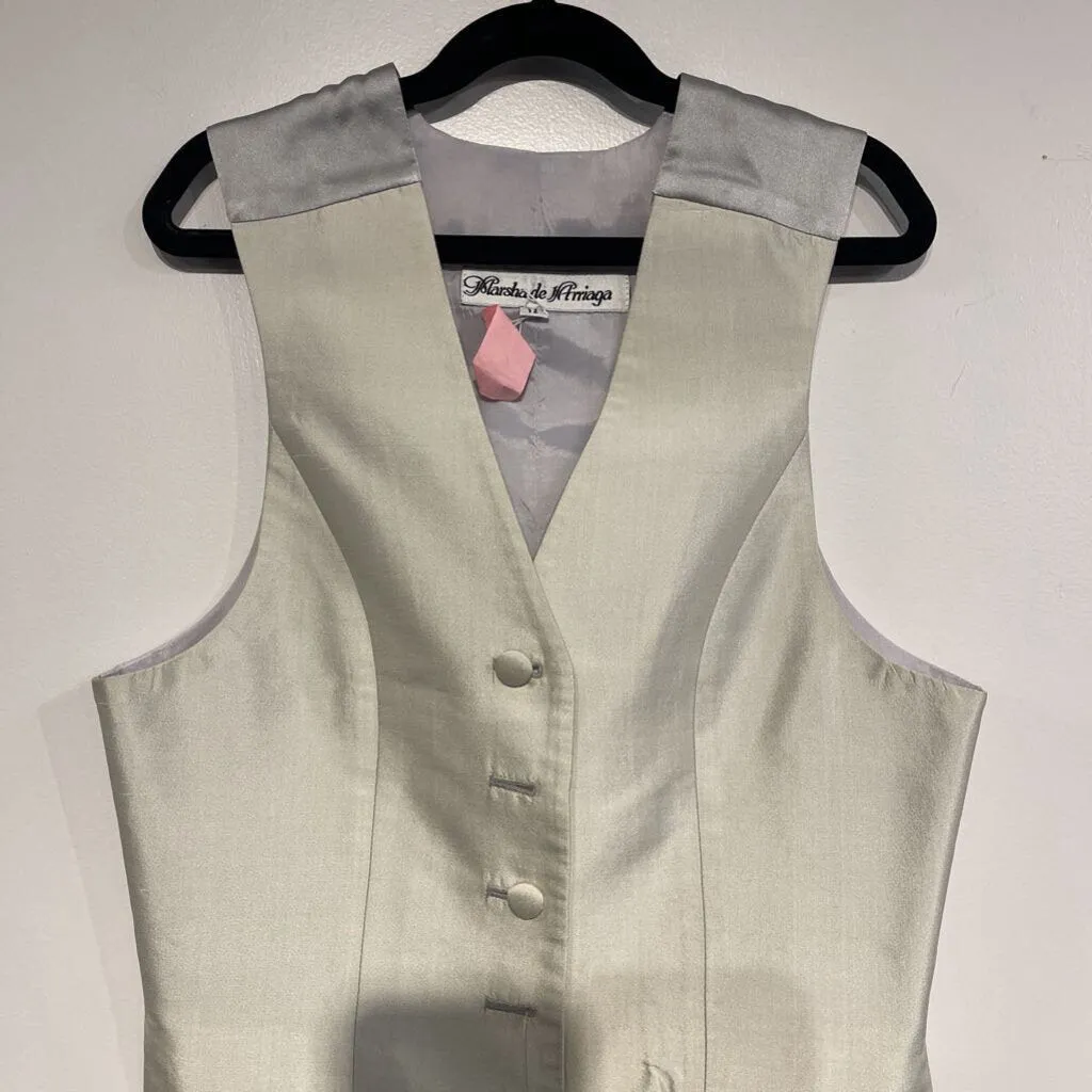 Marsha De Arriaga Cream Satin Vest