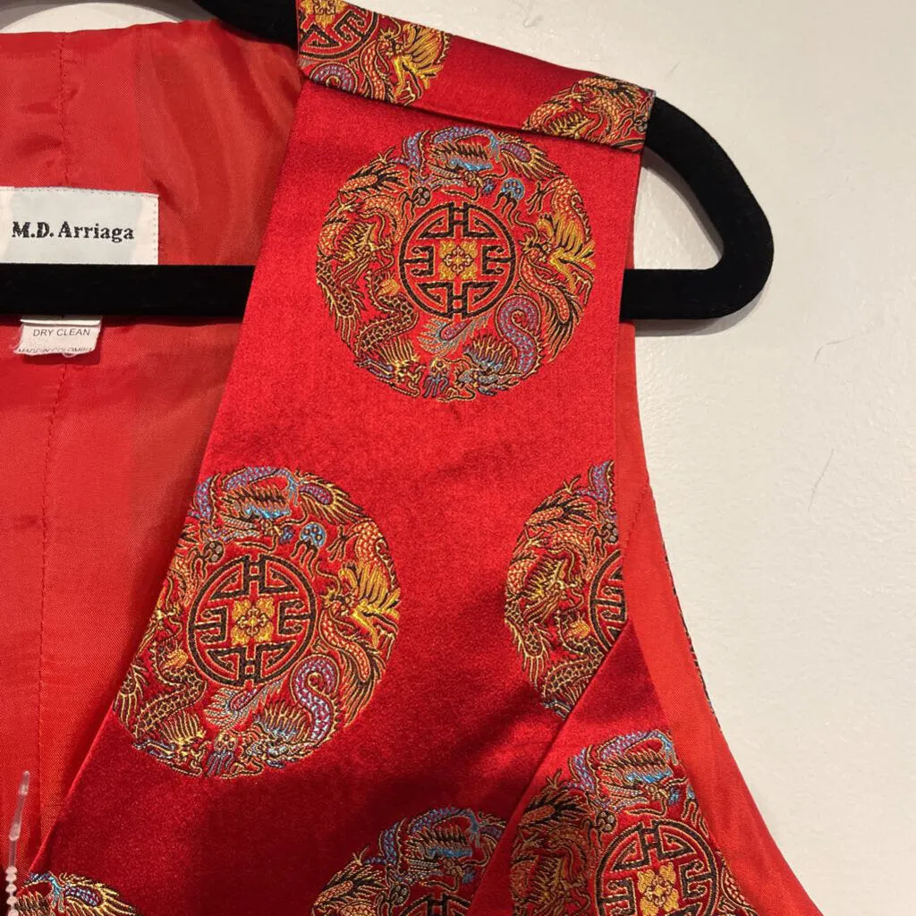 MDA Red Vest with Circle Dragon Pattern